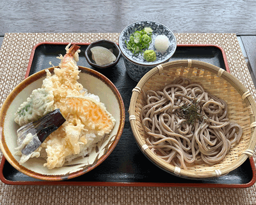 ミニ天丼定食（冷たいそば）